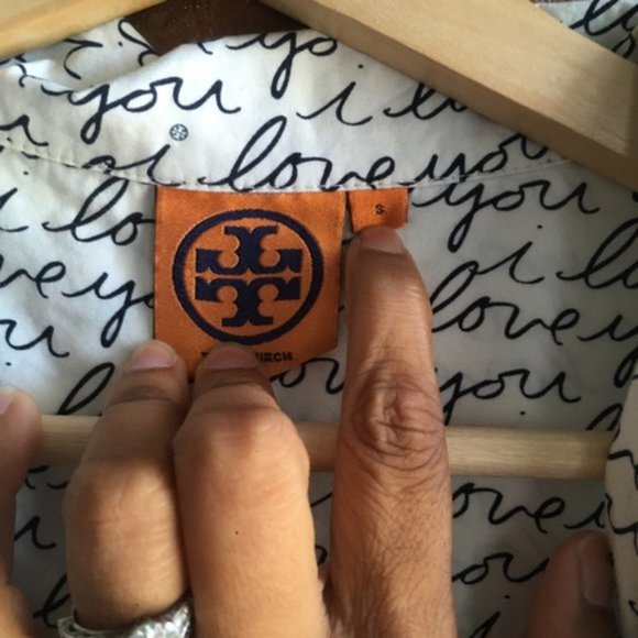 Tory Burch “I Love You” Buttoned Sleepshirt Size Small - Picture 2 of 10